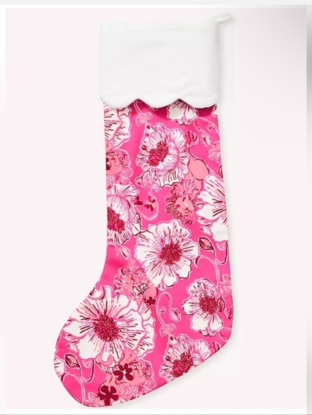 Lilly Pulitzer Sun Shell Pink Feeling Poppy Christmas Stocking Limited Edition